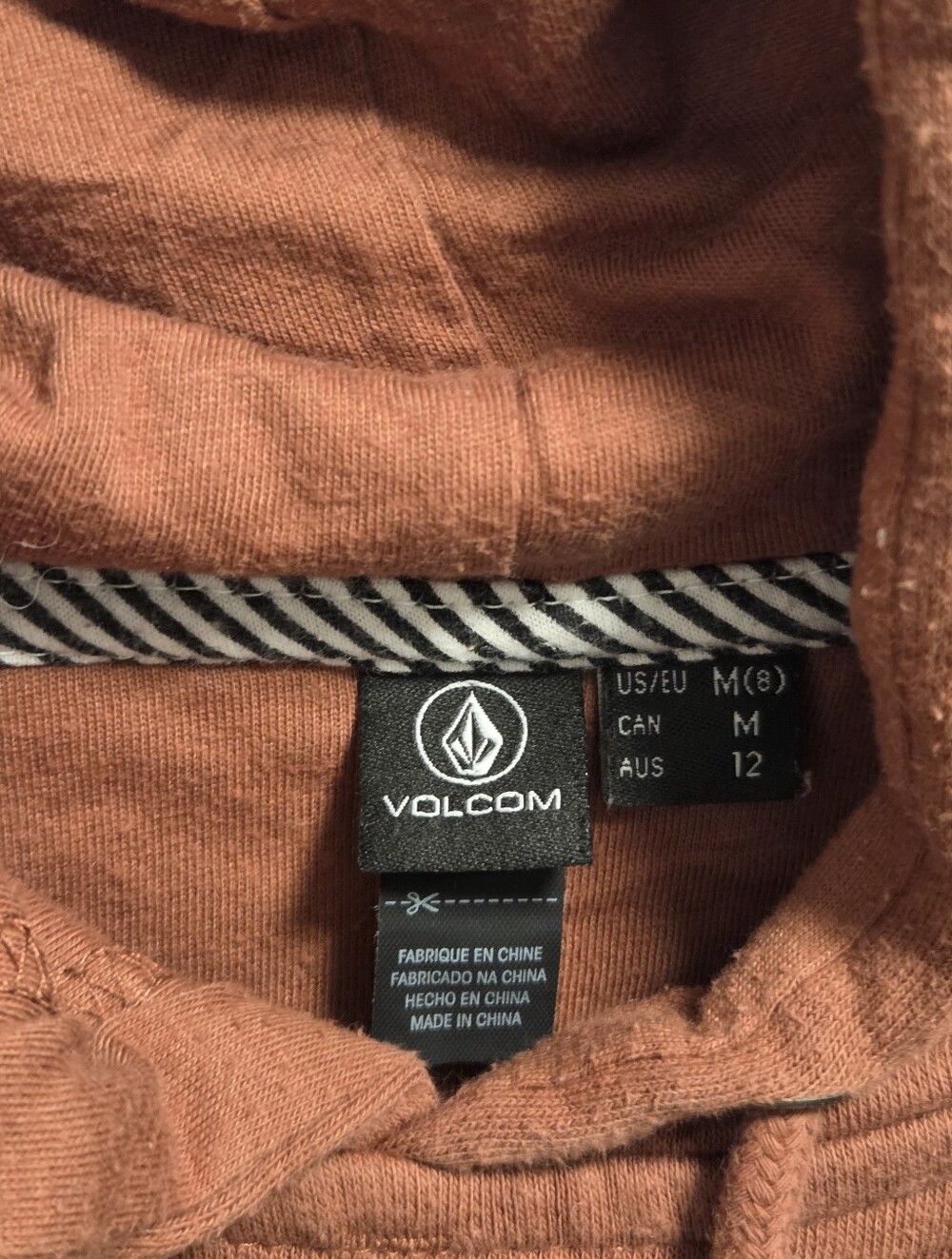 Volcom Stone Rust Cropped Hoodie with Graphic Logo Size Medium - Picture 3 of 3